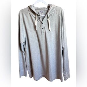 Zyia Men’s Large Gray Lightweight Hooded Longsleeve Shirt
